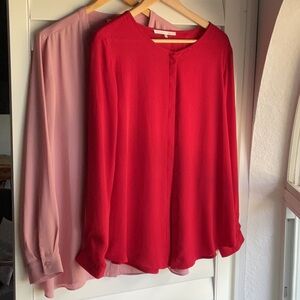 Two Blouses Red Violet + Claire and Rose Adrienne Vittadini Size Large